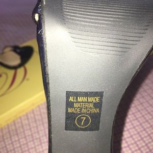 Navy blue sparkle open heels